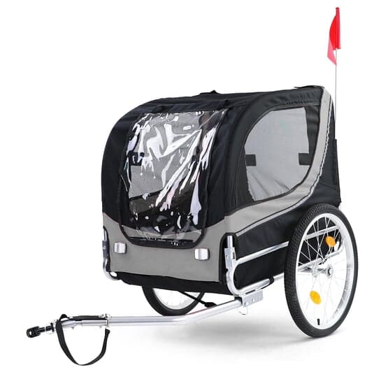 Cykelvagn Hundvagn - Hopfällbar - Gråsvart - Max 40 Kg