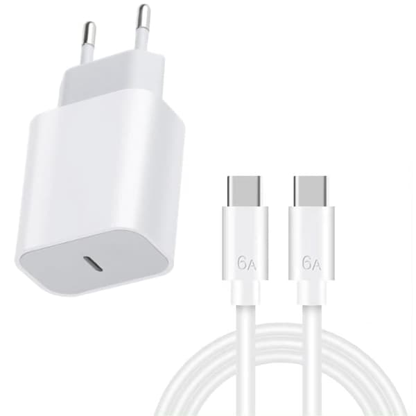 Laddare för iPhone 16 + 3M kabel Snabbladdare USB-C till USB-C 20W PD Laddare för iPhone 16 + 3M kabel Snabbladdare USB-C till USB-C 20W PD