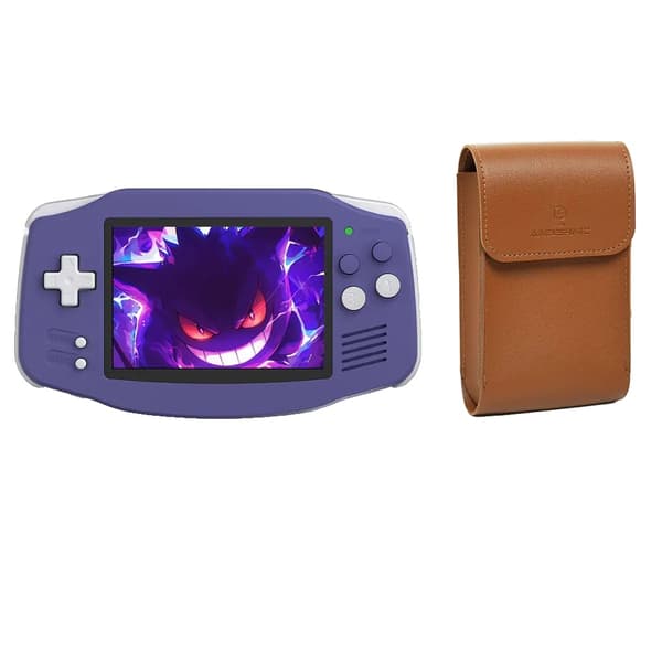 Bärbar retro handhållen spelkonsol, 32GB lagring, 7 timmars batteritid,Indigo Väska, 64G(5K Spel)