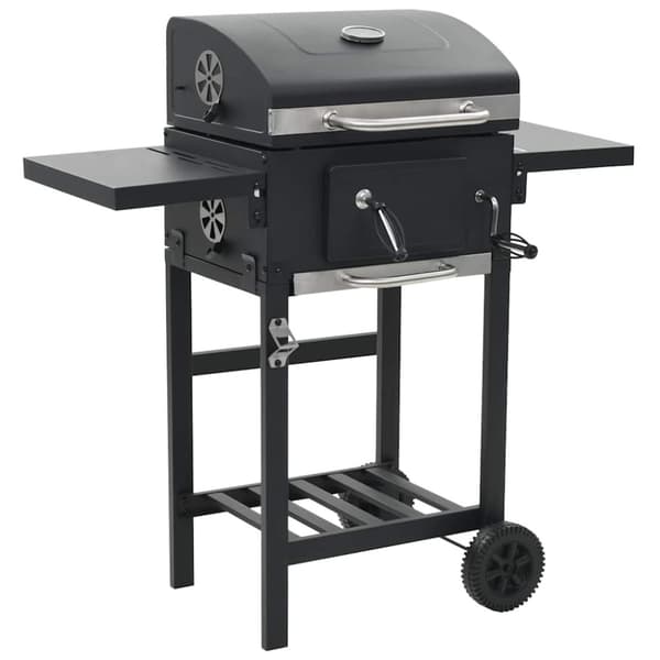 vidaXL Kullgrill med bunnhylle svart vidaXL Kullgrill med bunnhylle svart