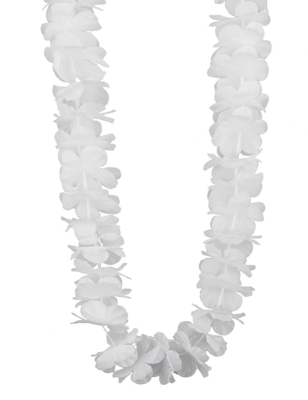 Vitt hawaiianskt halsband.Size-One size