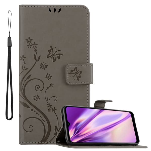 Deksel til Motorola MOTO G10 / G30 Lommebokdeksel i blomster design med magnetisk lukking, stativfunksjon og kortplasser BLOMSTER GRÅ Deksel til Motorola MOTO G10 / G30 Lommebokdeksel i blomster design med magnetisk lukking, stativfunksjon og kortplasser BLOMSTER GRÅ