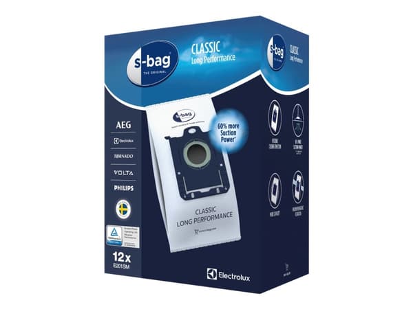 s-Bag Classic Long Performance E201SM - Dammsugarpåsar (paket med 12 st.)