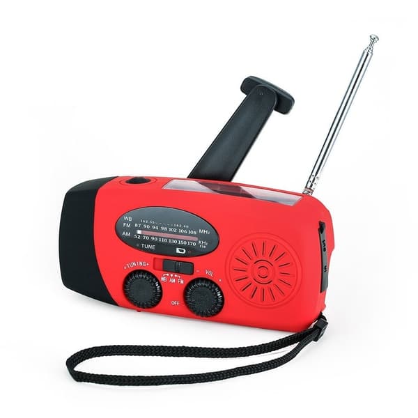 Håndsving Solar FM / AM Radio Lommelygte NOAA Power Bank