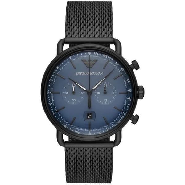 Klocka - Emporio Armani - AR11201 - Kronograf - Stål - Vattentät 5 ATM - Blå urtavla